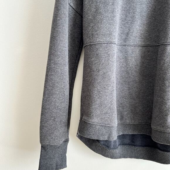 Athleta Cozy Karma Lounge Fleece Funnel Neck Sweatshirt Gray - Picture 3 of 9